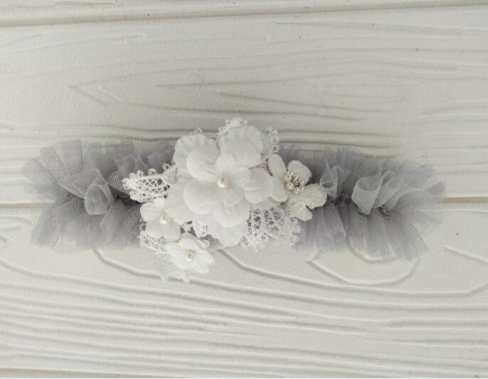 wedding garter Flower Pearl Garter Handmade Bowknot garter gatsby style plus size Elasticity garter