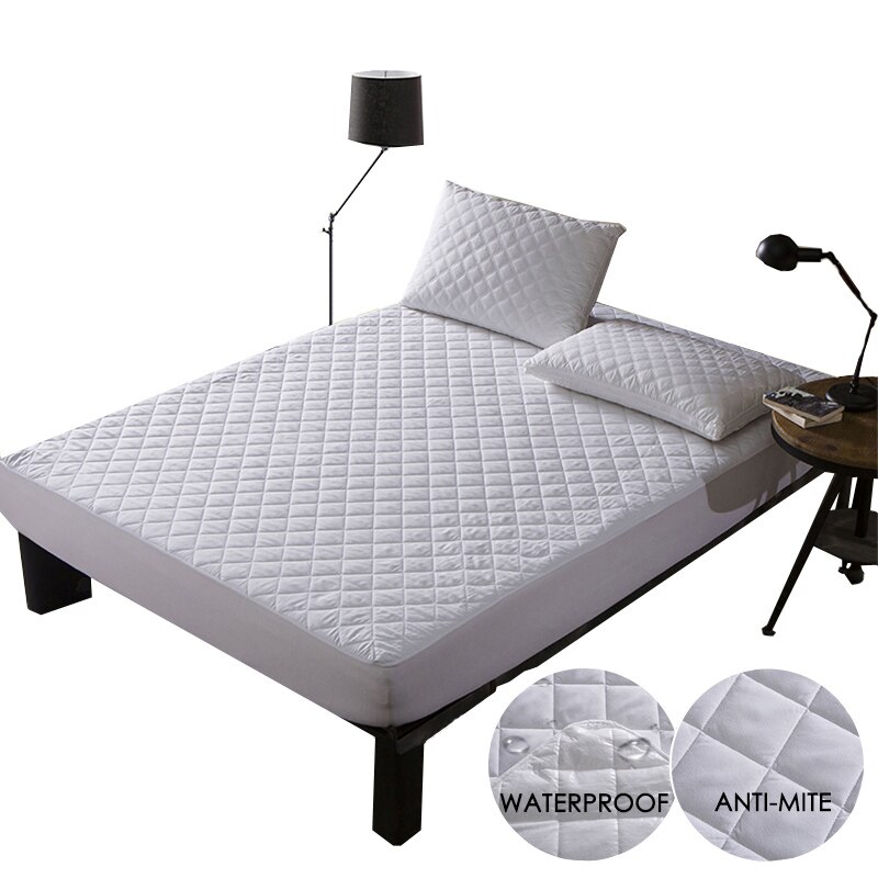 Quilted Waterproof Mattress Cover Brushed Fabric Anti-mite Breathable Knitted Bed Protection Pad Mattress Protector: Queen 60x80x18inch