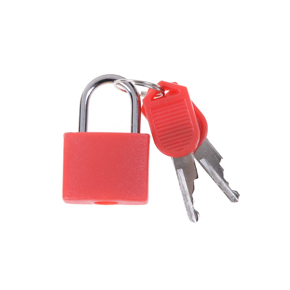 6 farver lille mini stærk stål hængelås rejse lille kuffertlås med 2 nøgler: 3