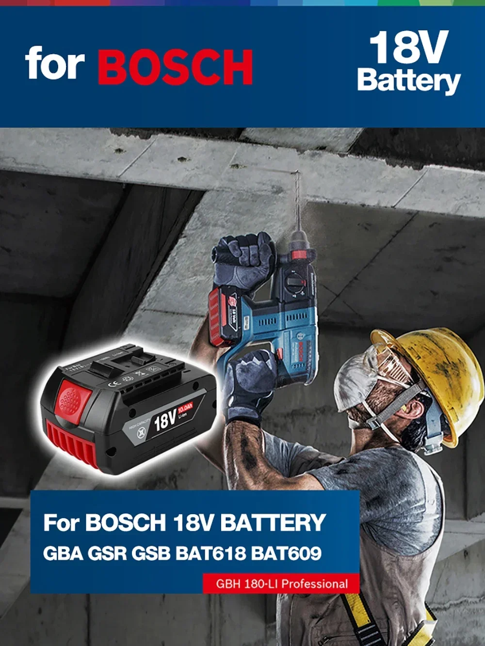 Oryginalny akumulator Bosch 18V 10000mAh Professional System Cordless Tool BAT609 BAT618 GBA18V 21700 Akumulator zamienny 18V