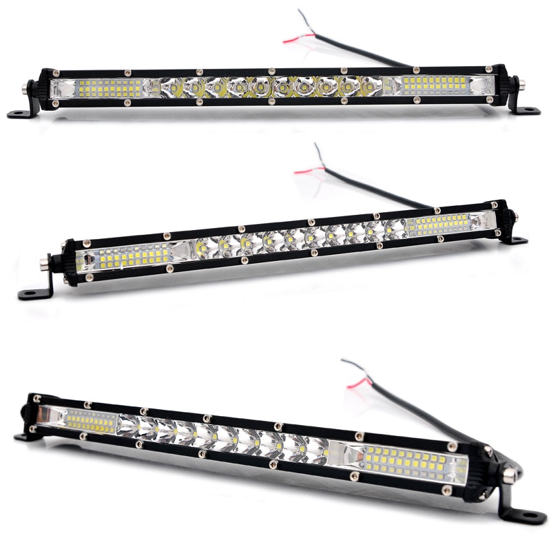 Barre LED 324W 23 Pouces Triple Rangées Combo Beam + Support Plaque Immatriculation - Offroad 4x4