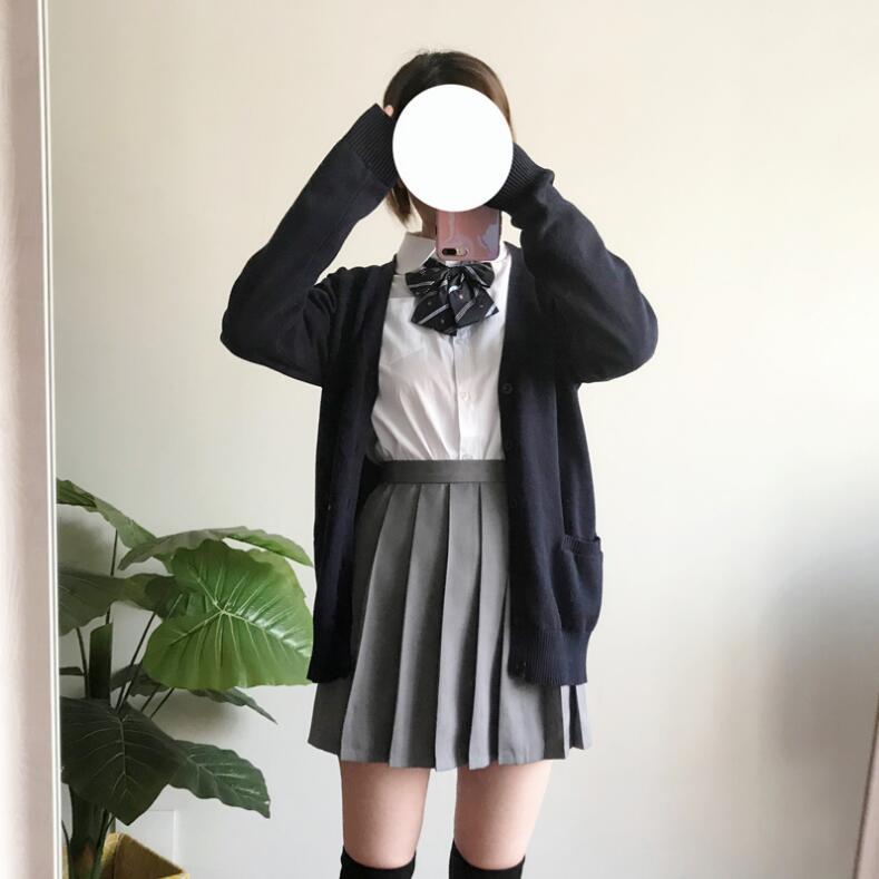 Japanese sailor suit long-sleeved school uniform student wear class Japanese JK uniform shirt skirt bow coat three / set JK004