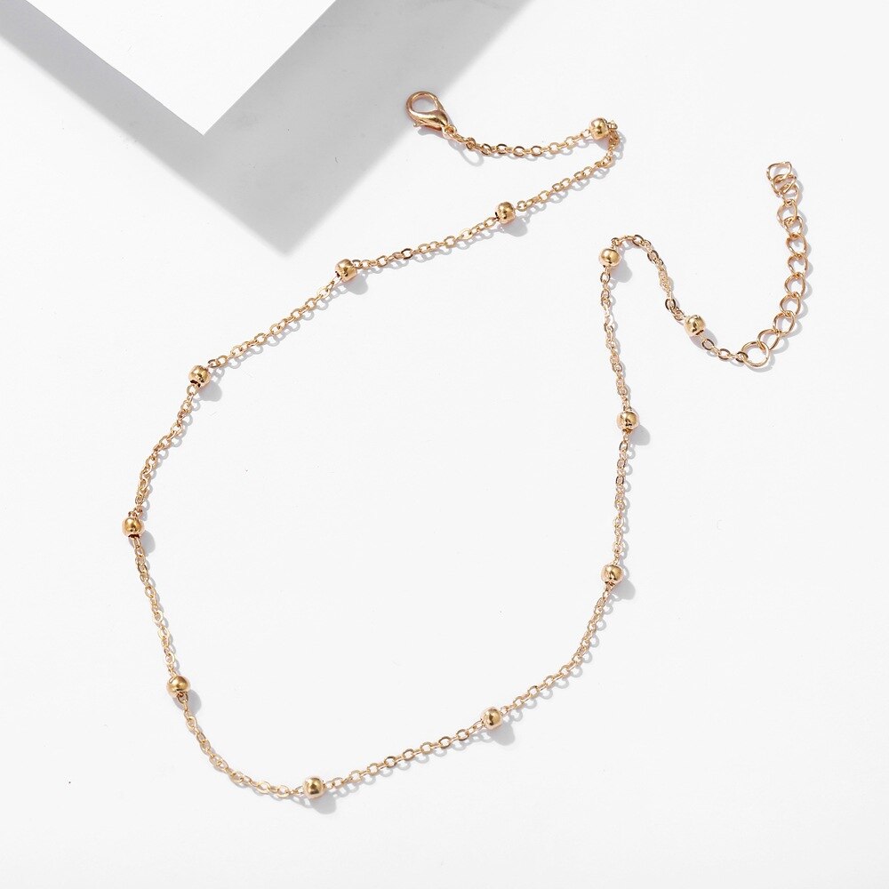 Eenvoudige Onzichtbare Transparante Dunne Lijn Goud Kleur Choker Ketting Voor Vrouwen Ketting Bead Chocker Collier Femme Kraag