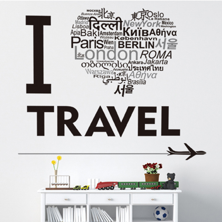 [Fundecor] love english letters pattern wall stickers diy decor for home interior wall decals pvc murals Wall-papers