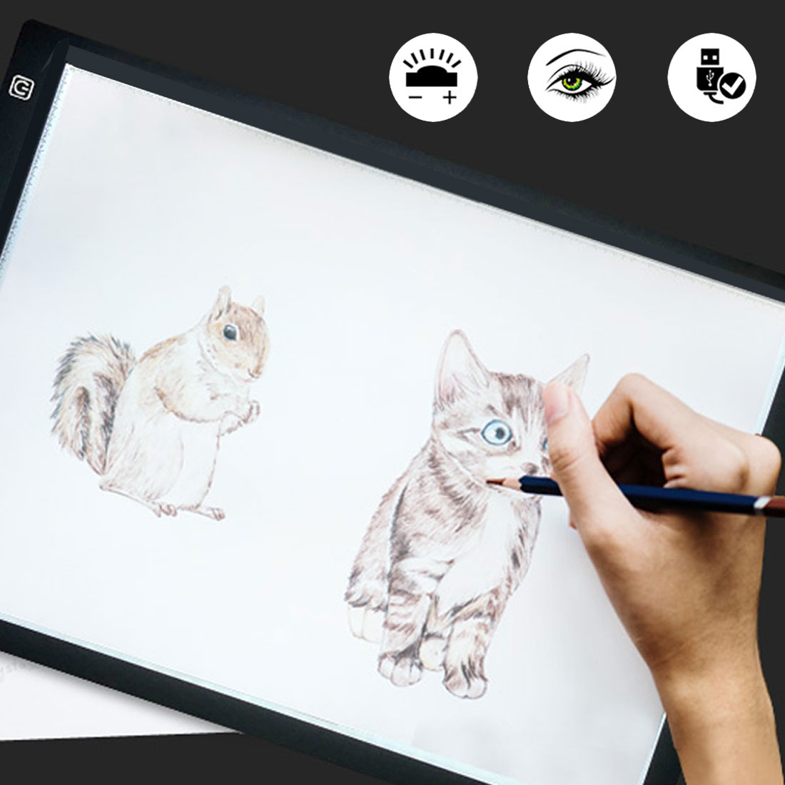 Tableta gráfica de dibujo A3, A4, A5, panel de luz LED para artistas, tablero de copia de animaciones de trazado, Tabletas digitales regulables