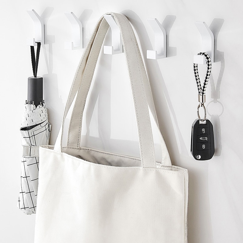 Haken Op De Muur Voor Opknoping Handdoeken Sleutel Kleding Dubbele Haak Rail Gewaad Haak Jas Voor Badkamer Woonkamer Keuken Accessoires