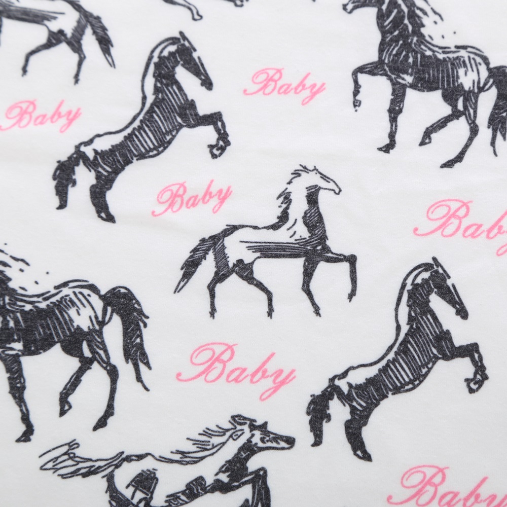 Nyfødt baby lagen sengetøjssæt 60 x 80cm til nyfødte vugge lagner barneseng 100%  bomuld hestetryk baby tæppe