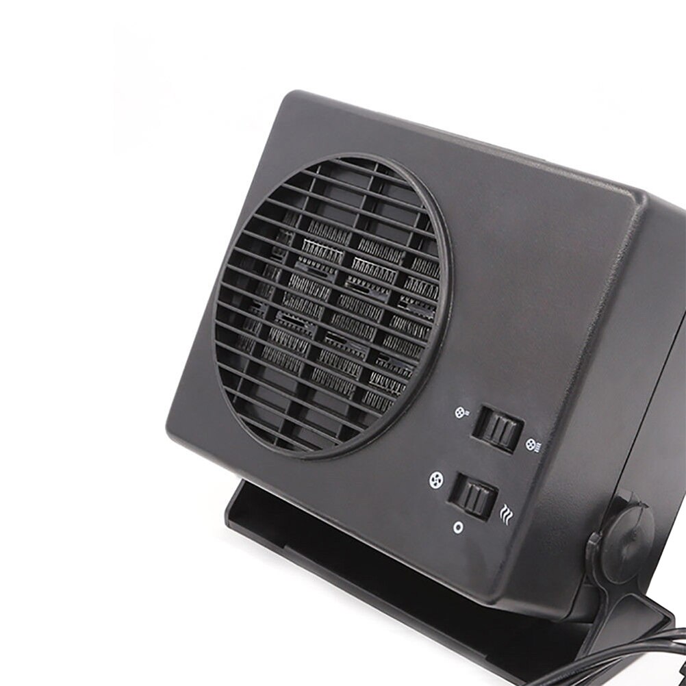12V Portable Electric Vehicle Car Heater Fan Windscreen Demister Defroster with Cigarette Lighter Plug (Black)