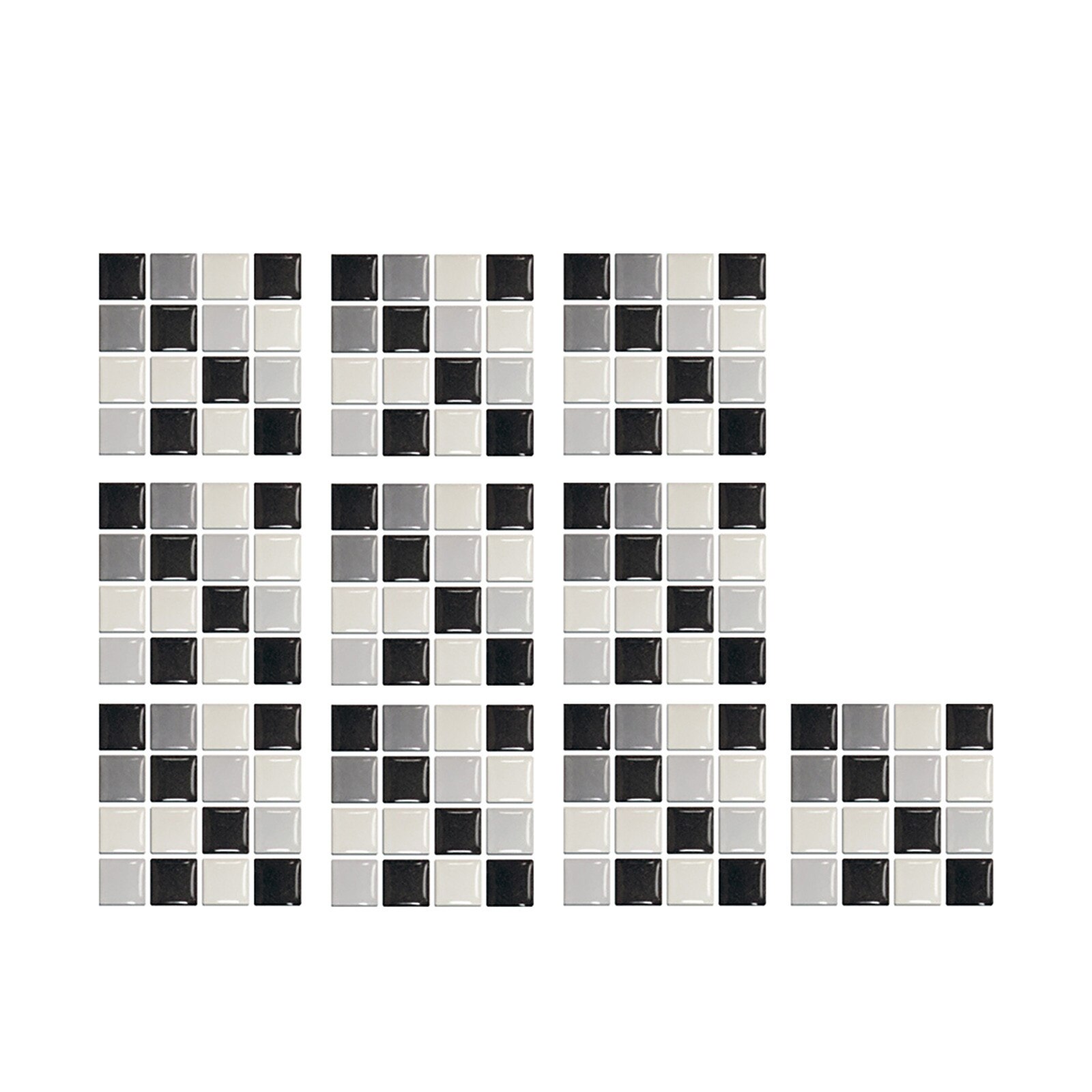 Autocollants de carreaux géométriques 3d en cristal, 10 pièces, autocollants muraux auto-adhésifs étanches pour bricolage: Default Title