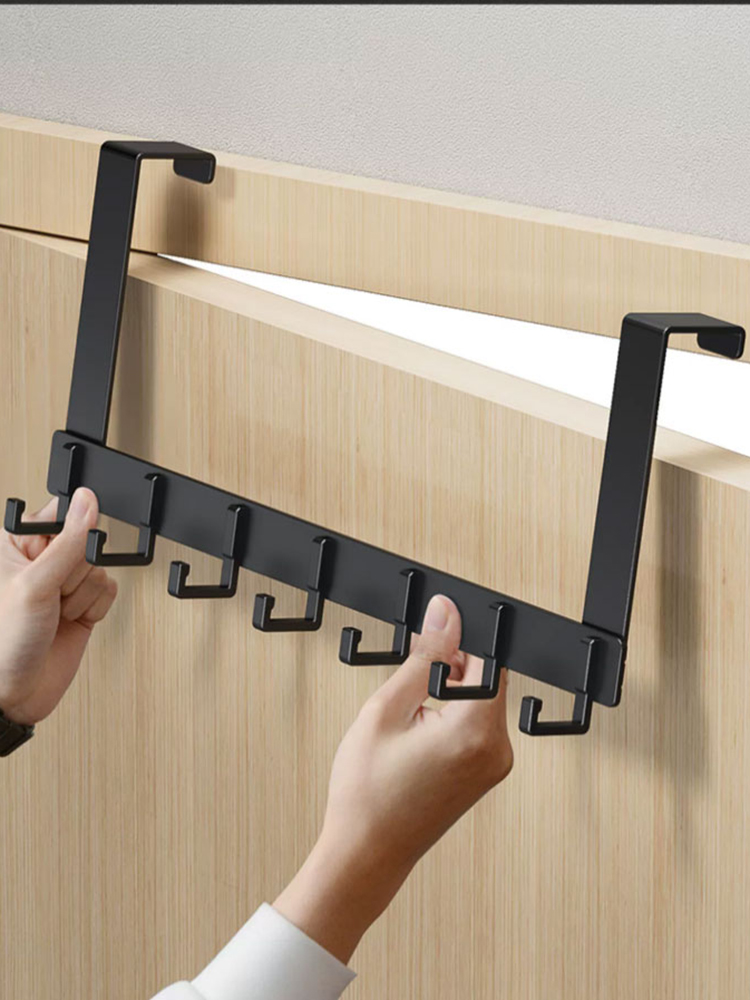 Bathroom Door Hook Hanger Adhesive Over The Door Double Hanger Hooks Metal Twin Back Door Hanger On Door Organizer Accessories