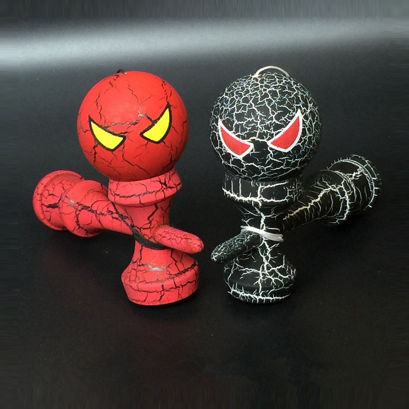 Kendama araña de madera completa Kendama de dibujos animados Skillful Kendama Aire Libre pelota para juego de malabares, juguetes para