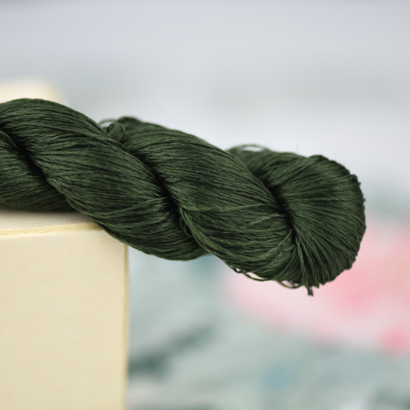 1pcs 100% silk thread hand embroidery embroider cross stitch 400m silk embroidery thread Dry green series/7 pure colors: 5