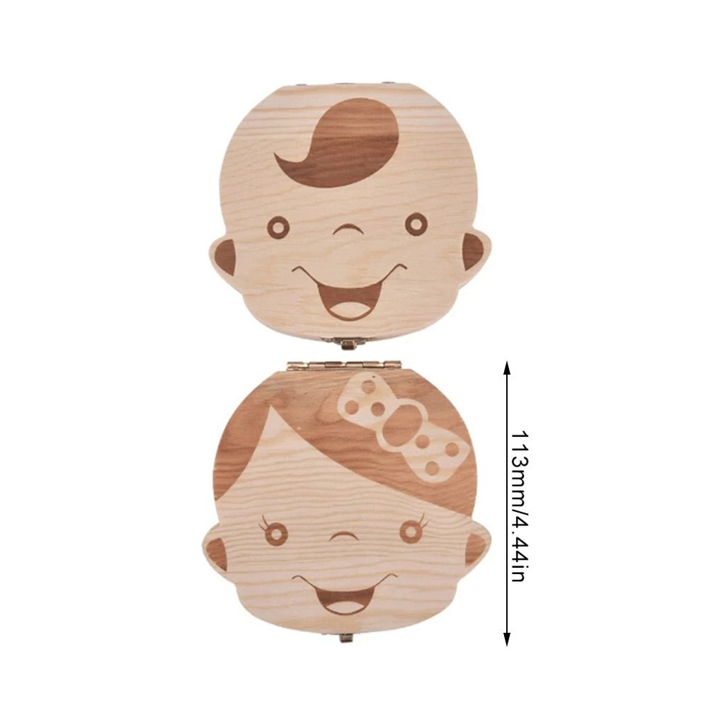 Træ baby hår løvfældende tænder opbevaringsboks navlestrengsopsamlingsboks til baby arrangørboks til mælketænder træ