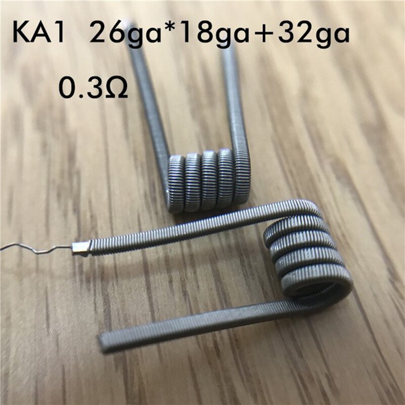 10PCS Premade Heating Coil Wire High Density Ni80 SS316L KA1 Framed Staple Juggernaut Stagger Fused RDA RBA RTA Vape Coils: M13