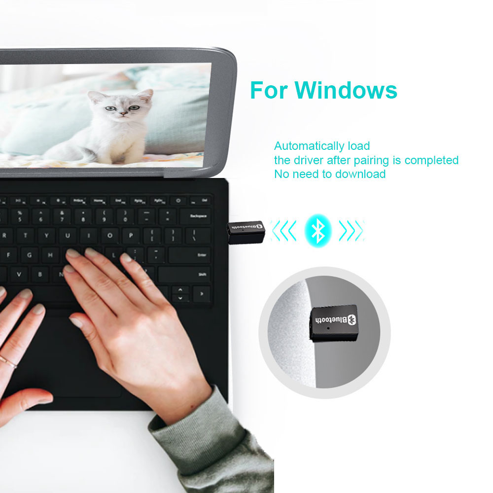 Bezprzewodowy przenośny adapter USB kompatybilny z Bluetooth 5.0 Dongle muzyka AUX stereofoniczny BT nadajnik audio robić komputera laptop mysz zestaw samochodowy