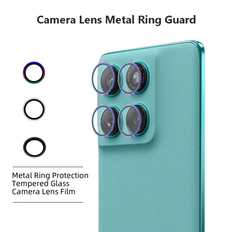 9HD Metal Ring Lens Tempered Glass Protect Cover for Motorola Moto Edge 60 50 40 Pro Neo Fusion Anti-scratch Protect Camera Cap