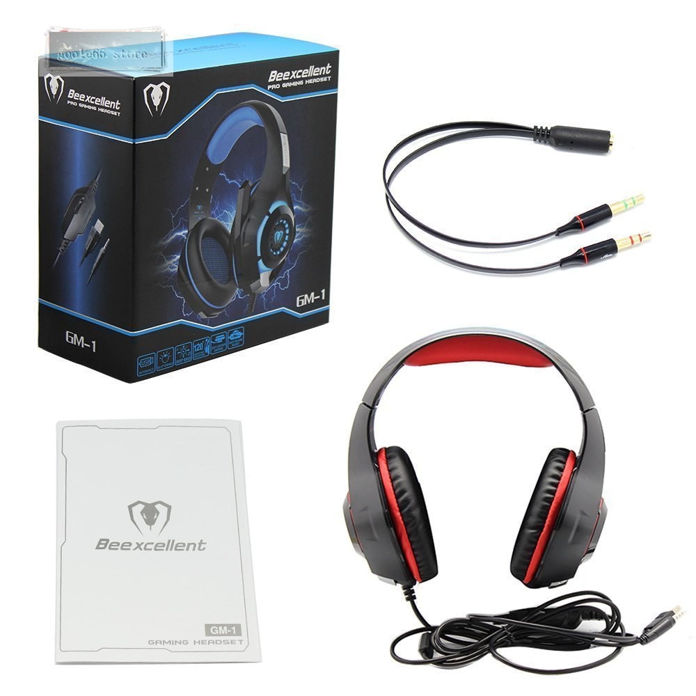 GM-1 Gaming Headphones 3.5mm Gamer Computer Headset Casque with Microphone LED Light for Xbox One PS4 playstation 4 laptop