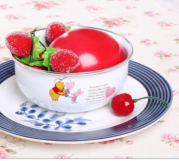 5 Pcs Emaille Ijs Kom Mixing Bowls Met Afdichting Deksel Emaille Kommen Pak Set Behoud Set Ice Box Mini Rijst kom 10-18 Cm Emaye