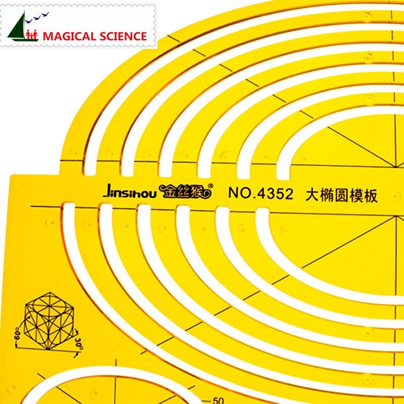 Große Oval vorlage groß Ellipse zeichnung lineal kunststoff halb-elliptische vorlagen für studenten flexibel JSH4352