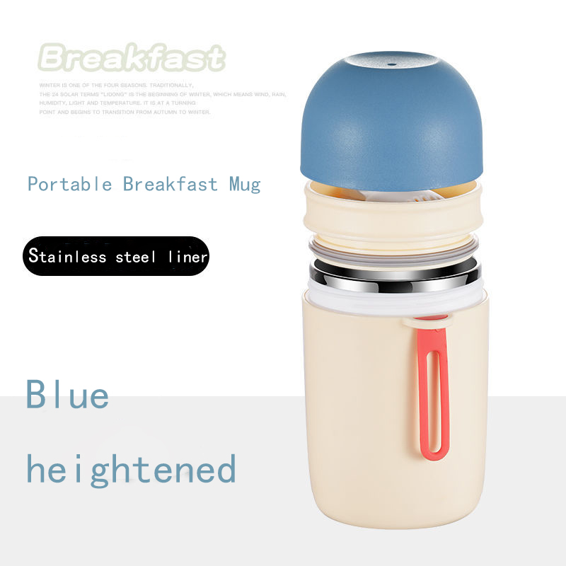Boîte à déjeuner Thermos de 580ml, conteneurs de soupe alimentaire portables en acier inoxydable, flacons sous vide, boîte à déjeuner pour enfants: Blue580ML304Sticker