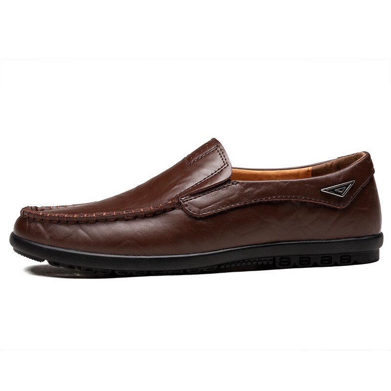 Men's Shoes Business Casual Men's Leather Shoes Spring British Men's Casual Leather Shoes Low-cut Light Men's Shoes: brown / 10