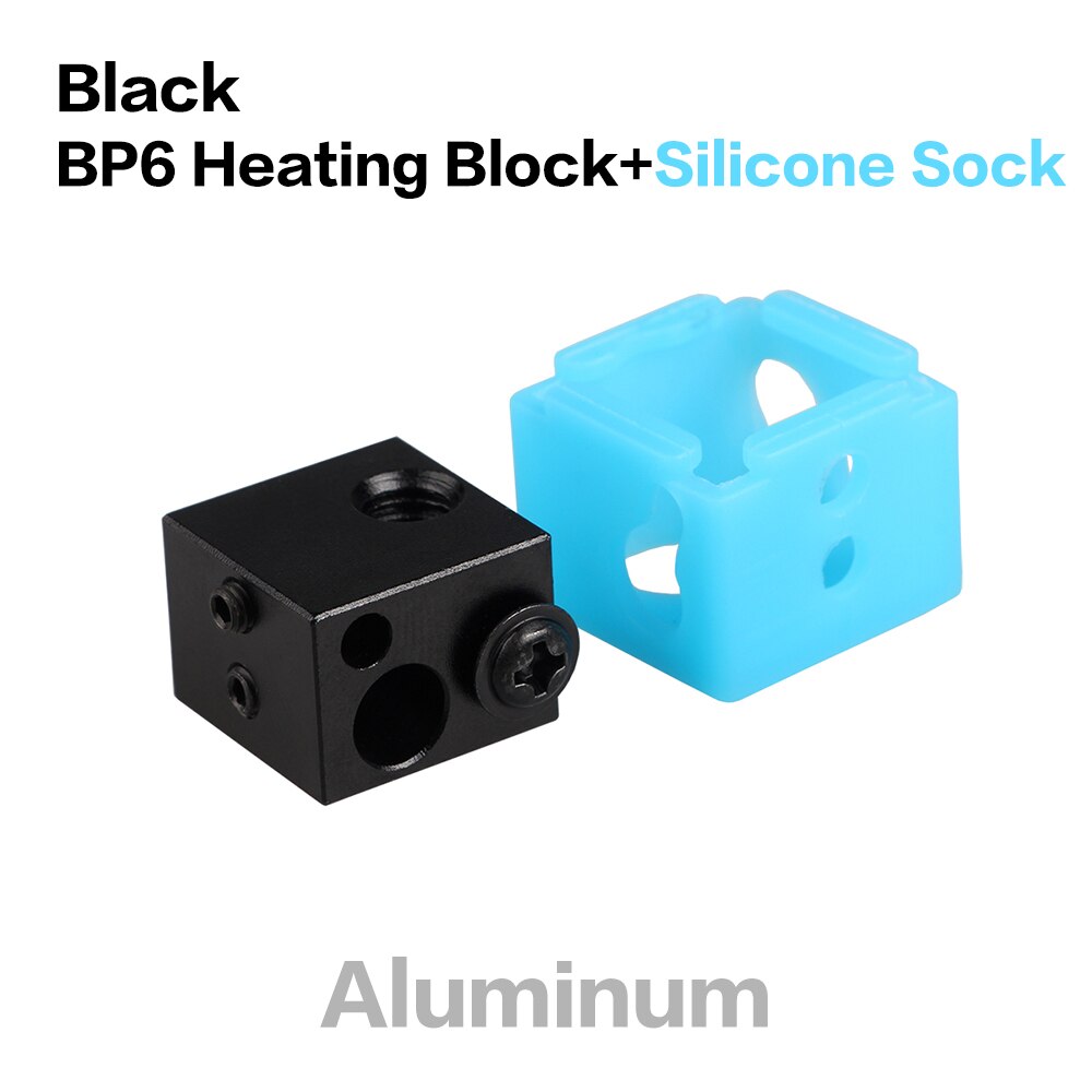 LERDGE Aluminium Heat Block For J-head Extruder HotEnd 3D Printers Silicone Socks Parts BP6 Heating Block Accessories: KitG Black Blue