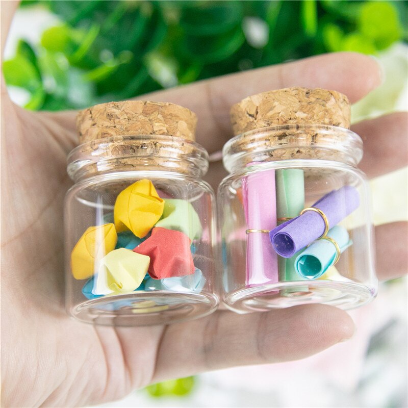 20ml glasburkar flaskor med kork 37*40*27mm 12 st/lot för bröllopsdekoration jul