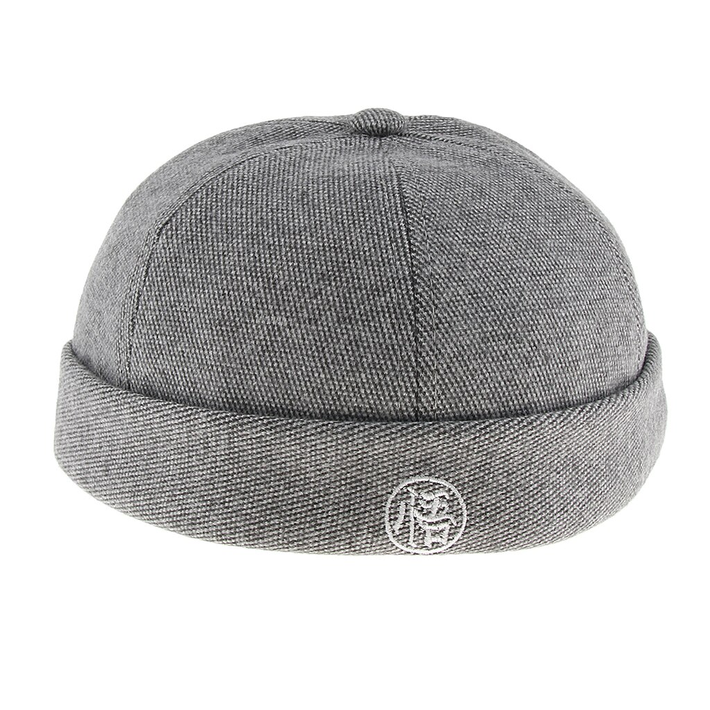 Fishing Caps Men’s Winter Adjustable Retro Wool Felt Docker Cap Hat Leon Beanie Cap Skullcap: Light Gray