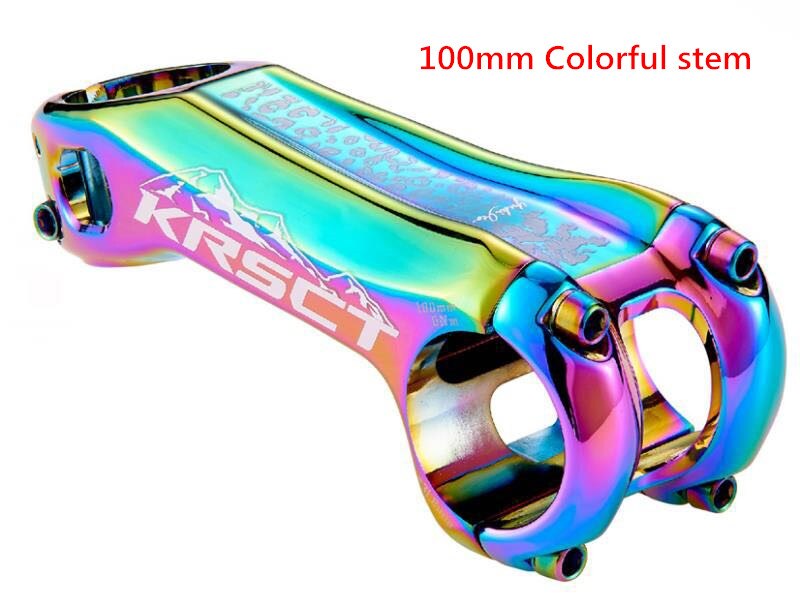 KRSCT Neue CNC Rennrad DH Behälter XC Mountainbike MTB vorbau-20 Grad 28,6*31,8mm * 80/90/100mm Fahrrad Radfahren Teile fahrrad Stengel: bunt 100mm