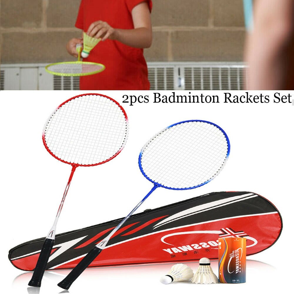 Badminton Rackets Set 2 Stuks Professionele Sport Training Wedstrijden Familie Vrienden Dubbele Badminton Rackets + Bal Nieuwelingen Alike