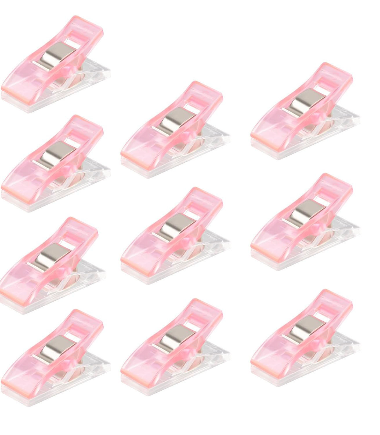 Clips de costura multiusos Clips coloridos plástico DIY almacenamiento posicionamiento Patchwork herramientas para acolchar Clips de seguridad surtidos: Plata antigua