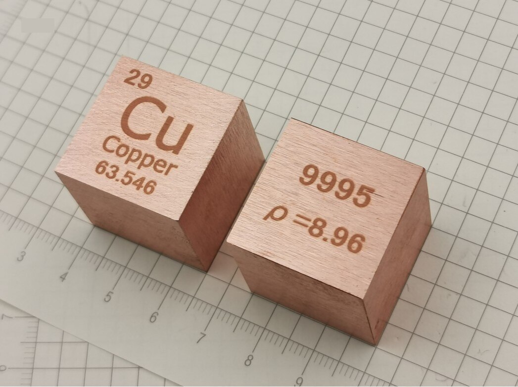 10x10x10mm Metal Cube Chemical Elements Periodic Table Elements Physical Decoration Cube Collection Copper Cube 1 Inch Cub
