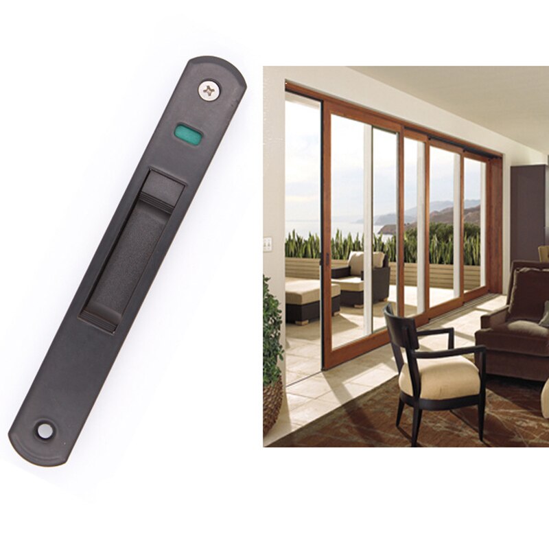 1 Pcs Sliding Glass Door Window Handle Lock Hook Style Flush Mount Zinc Alloy AI88