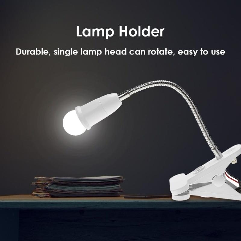 Eu Plug Flexibele Bureaulamp Houder E27 Base Licht Socket Led Clip Tafellamp Home Hotel Supply Led Lamp Houder socket