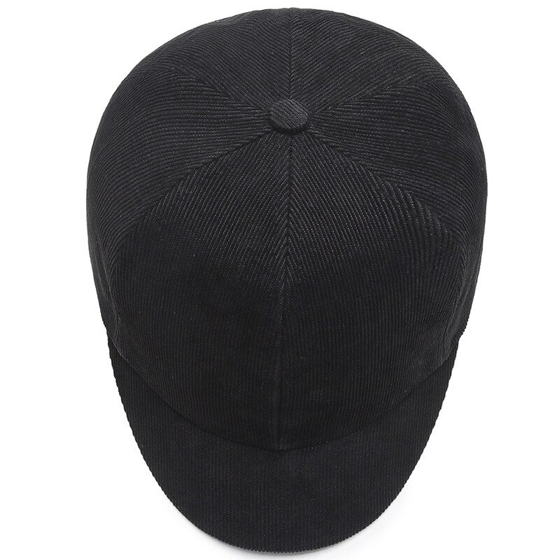 Kort rammehette ensfarget baseballcap menn kvinner høst vinter utendørs hesteluer kordfløyel snapback uformell hatt