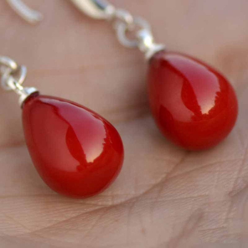Parel Rode Druppel Oorbel Voor Vrouwen Fancy Kleurrijke Gesimuleerde-Parel Lange Earring Trendy Sieraden Geschenkdoos Verpakking