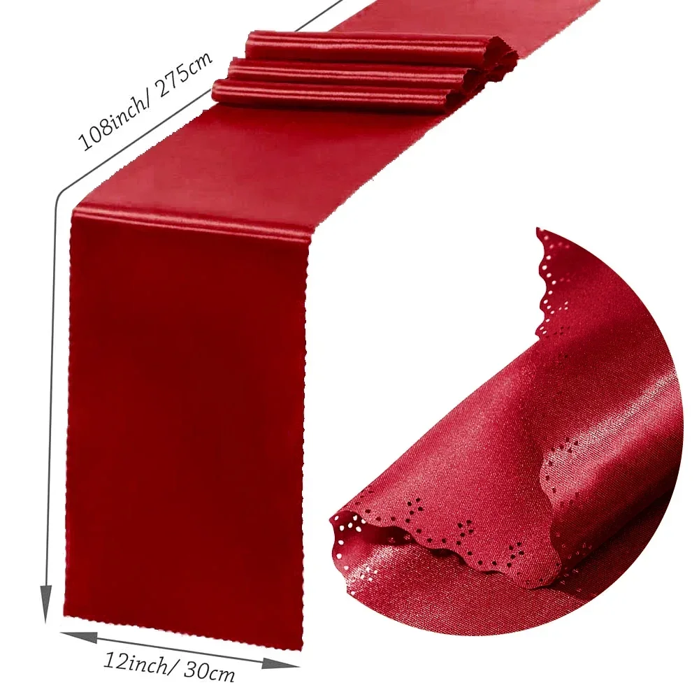 30 cm x 275cm(12*108 tum) bröllops satinbordlöpare sidenband bordsflaggor för banketter fest ljus matbordsdekoration: Grön