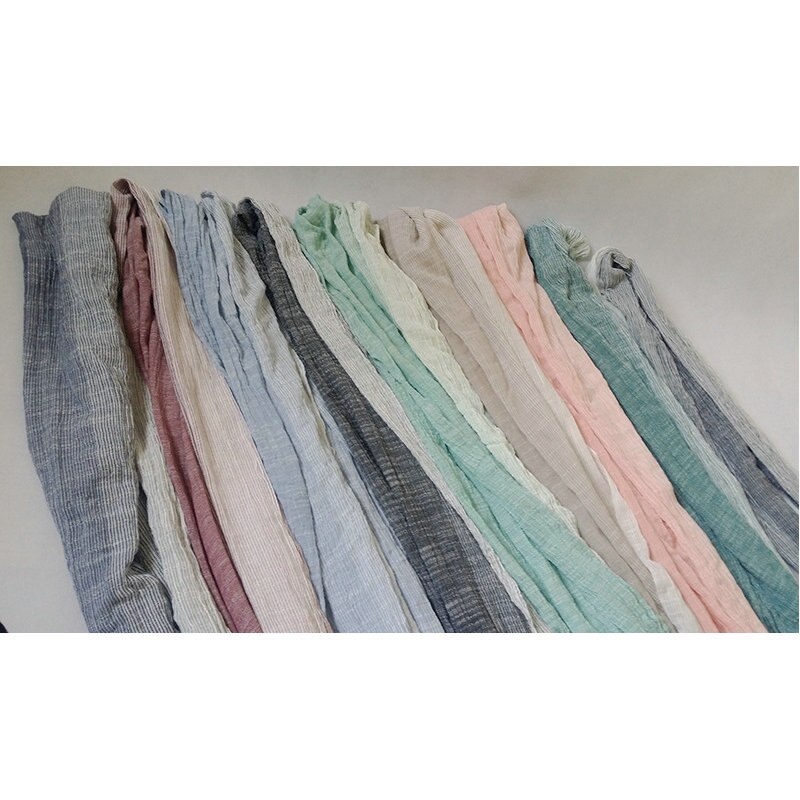 Unisex Men Women Ombre Shawl Spring Summer Cotton Blend Gradient Scarves Hijab Casual Male Scarves Crinkle Global Scarf YG367