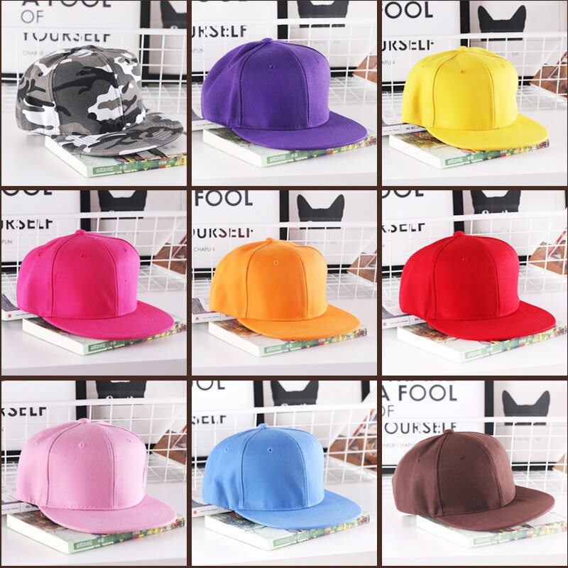 Solidna czapka w stylu Hip-Hop dla mężczyzn czapka typu Snapback damskie czapki baseballowe regulowane płaskie rondo Bill zwykłe daszki chłopcy i dziewczęta taniec uliczny