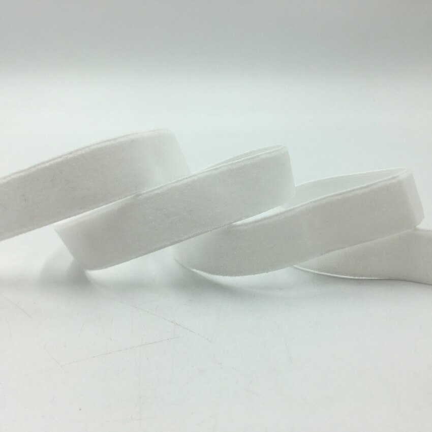 5Yards 15Mm Elastische Fluwelen Strap Stretch Tape Diy Haar Banden Handgemaakte Decoratie Ambachten Naaien Accessoires: White 15mm