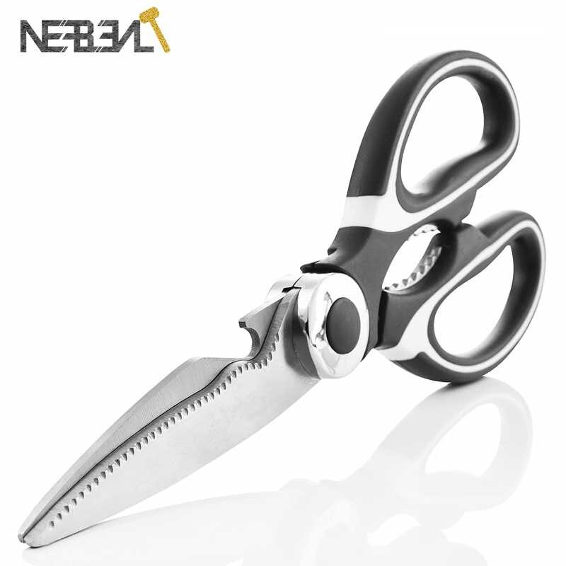 Kitchen Fish Scissors Multipurpose Raptor Shears Tool Meat Vegetable Seafood Clippers BBQ Scissors Opening Bottle: 1pcs