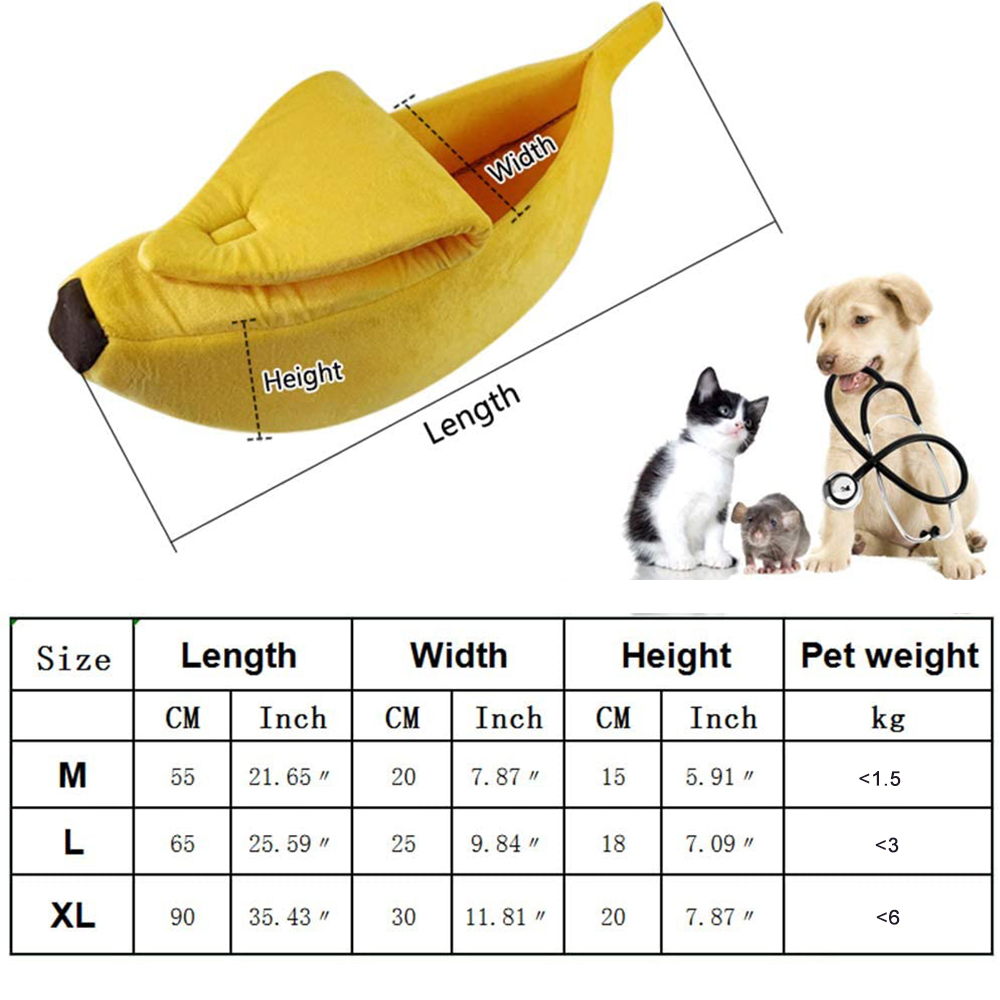 Lit banane Super doux pour chat et chien, niche, panier de couchage , coussin de confort pour chat, grotte confortable et Portable