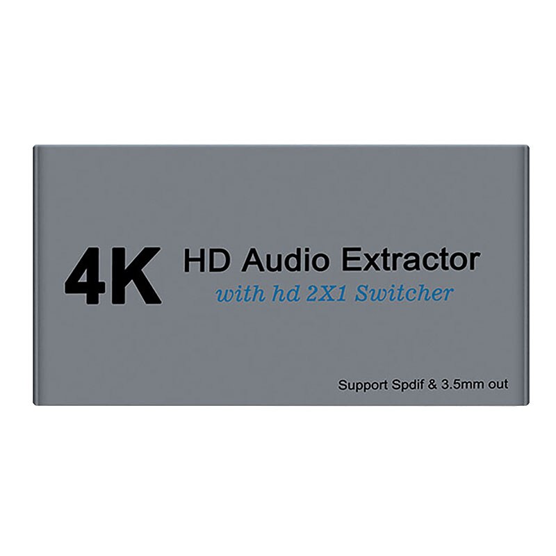 Hdmi Switcher 4K Hd O Extractor 2X1 O Splitter Ondersteuning Hdr 4K/30Hz Switcher Voor Laptop/Oortelefoon/Display