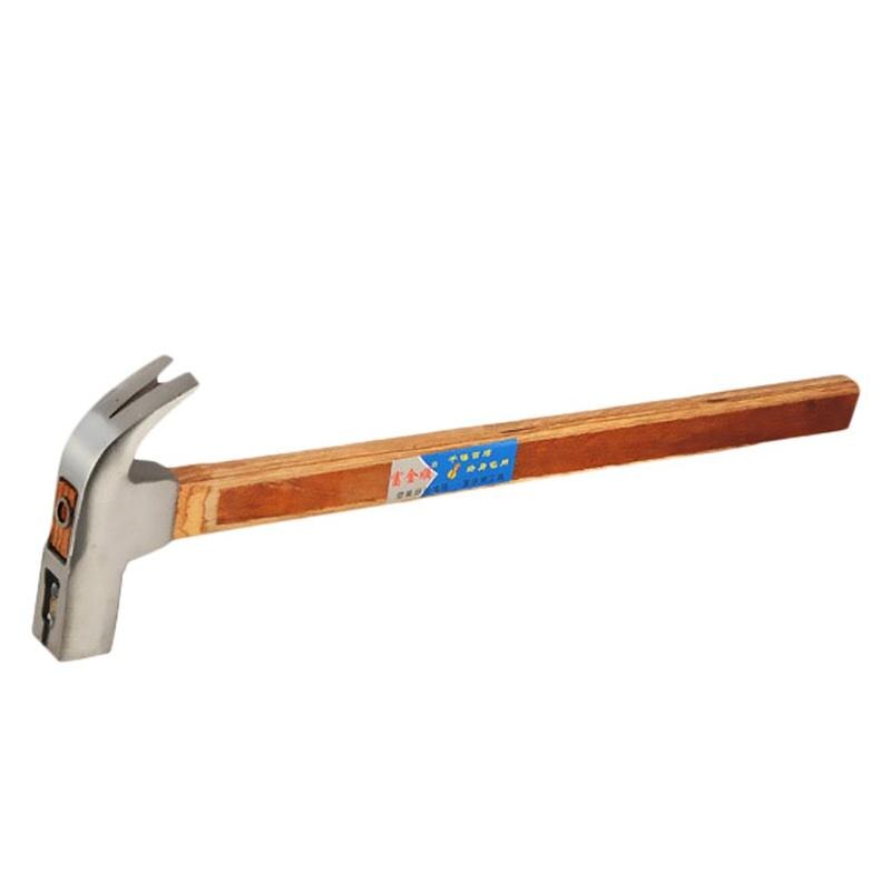 1PC Wood Handle Hammer Anti-slip Claw Hammer Practical Nail Hammer Nail Pulling Hammer Nailucker Hammer for Dorm Hometudio: Khaki