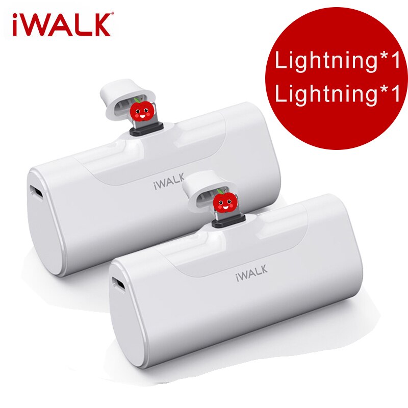 IWALK – Mini chargeur Portable de voyage, 4500mAh, Type C, mignon, Power Bank, pour téléphone Portable Xiami, Iphone: Rouge