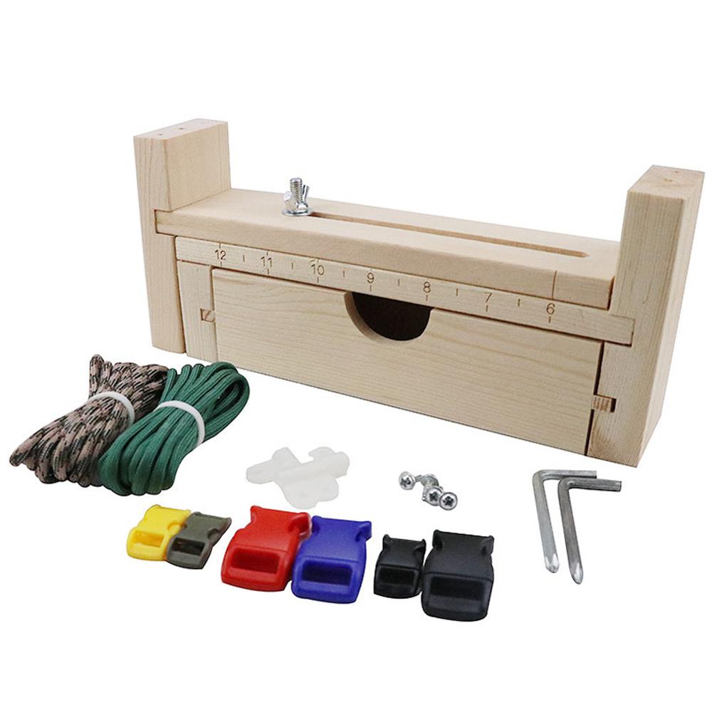 Gratis verzending verstelbare doe-het-zelf mal massief houten paracord armband maker breigereedschap knoop gevlochten parachute koord armband weefgereedschap