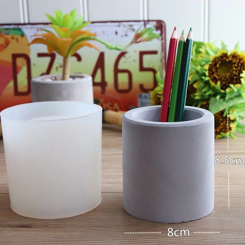 Vaas aardewerk mal vetplant mal diy siliconen mallen voor beton cement pennenhouder container mal: D-grote-schimmel