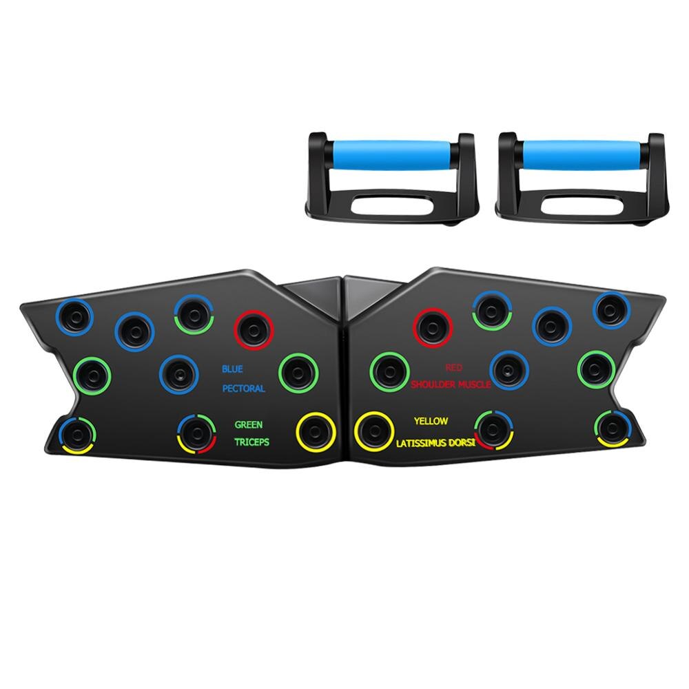Multi-function Body Building Workout Exercise Push Up Stand Abdominal Chest Muscle Triceps Trainer Board Fitness Equipment: Gray