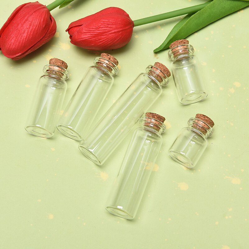 10Pcs 5/8/10/12/15/20ml Christmas Wish Bottles Small Empty Clear Cork Glass Bottles Vials For Wedding home Decor