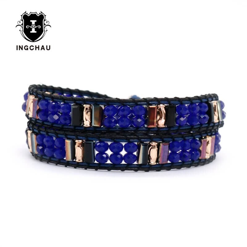 Glazen Kralen Boho Armband Handgemaakte Kralen 2 Strengen Weaving Tribal Armband Vrouwen Bohemian Sieraden WB-7: 5